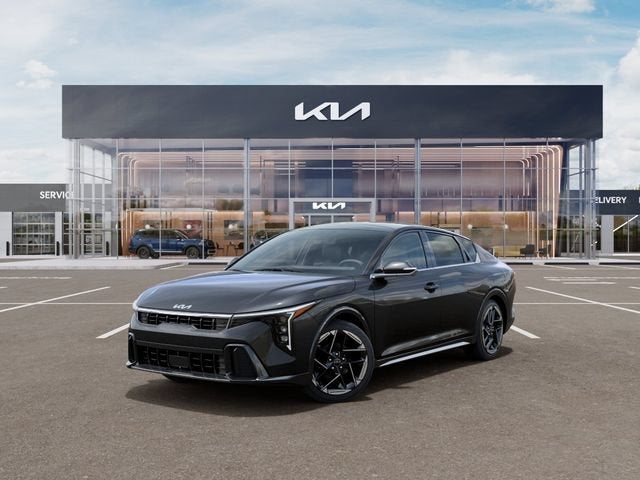 2026 Kia K4 GT-Line in Gray — front three-quarter view