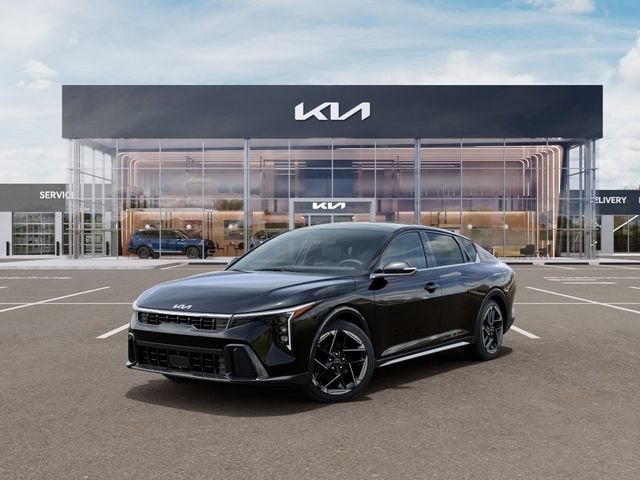 2026 Kia K4 GT-Line in Aurora Black — front three-quarter view