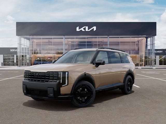 2027 Kia Telluride X-Line EX in Terrain Brown — front three-quarter view