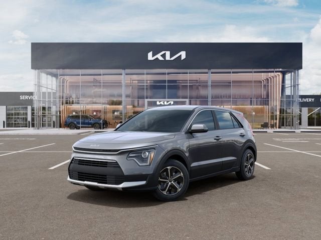 2026 Kia Niro LX in Steel Gray — front three-quarter view